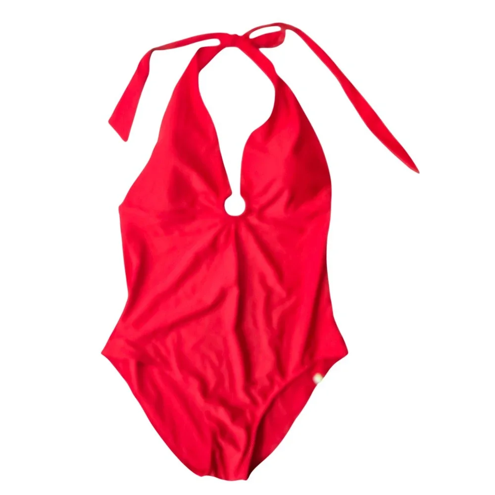 Summersalt‎ The O-Ring Reef Plunge One Piece Swimsuit Red Size 14 NEW Sexy